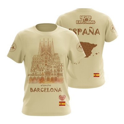 BARCELONA Spain Vintage Graphic T-Shirt / Premium Retro Travel Mediterranean tee
