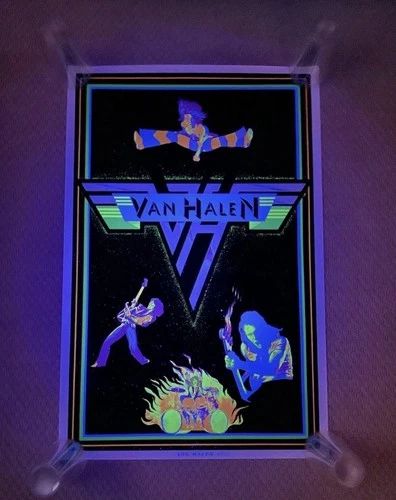 Extremely Rare Van Halen 1981 Blacklight Poster #952 Funky Enterprises. minty