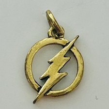 DC Flash Lighting Bolt Gold Color Pendant