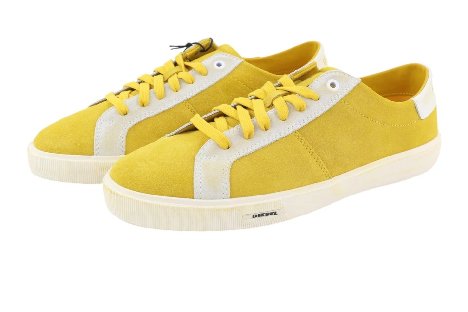 Diesel S-mydori LC Hombre Zapatillas EU44.5 Amarillo de Ante Bajo Cordones Pvp € - Imagen 4 de 4