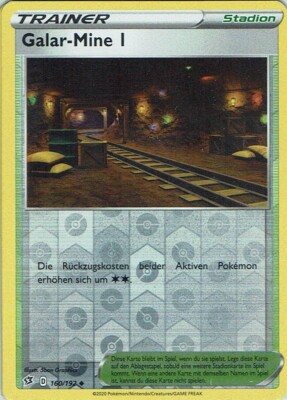 Pokemon Karte SWSH02 Clash der Rebellen Nr. 160/192 Galar-Mine I Reverse Holo