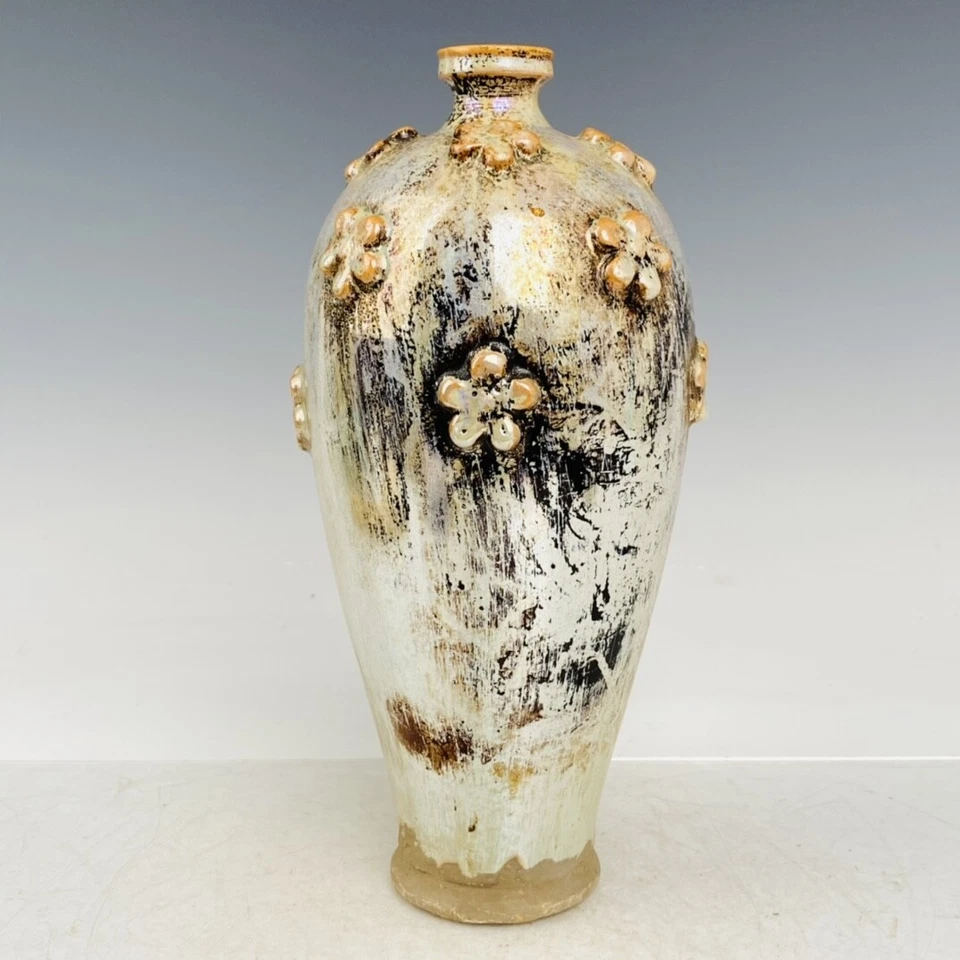 Botella de flores con revestimiento de porcelana plateada exquisita China de 10"" Foto 2 de 4