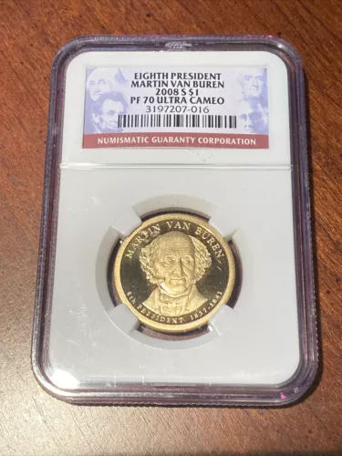 2008 S Martin Van Buren Presidential Dollar $1 NGC PF70 Ultra Cameo