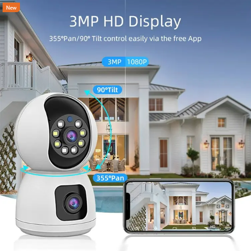 Dual Lens Night Vision Wireless Surveillance Camera Mobile WiFi Network camera - Picture 5 of 10