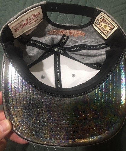Retro Denver Nuggets Mitchell & Ness NBA Snapback Hat Hardwood Classics Cap Grey - Picture 10 of 11