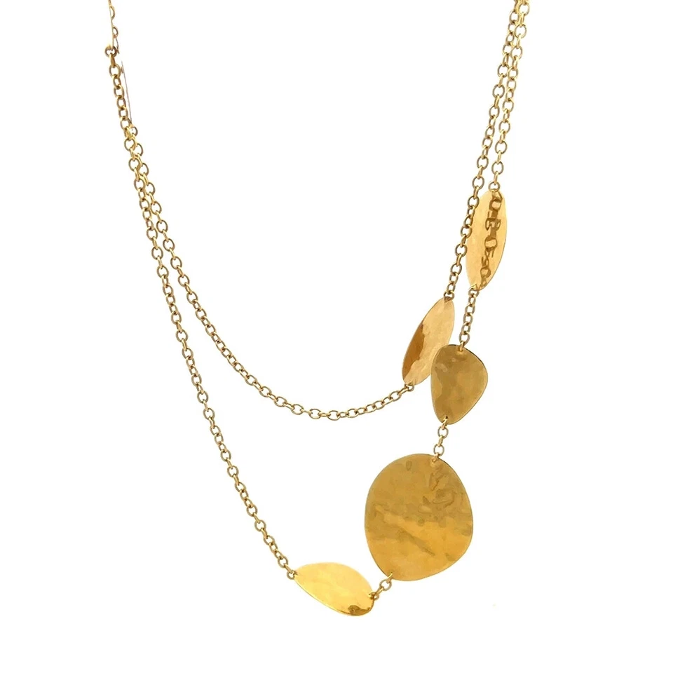Ippolita Classico Long Gold Necklace 18k Yellow Hammered Disc Motifs 40" Long - Imagem 4 de 4