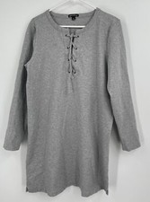J. Crew Mercantile Gray Lace-up Dress sz L large