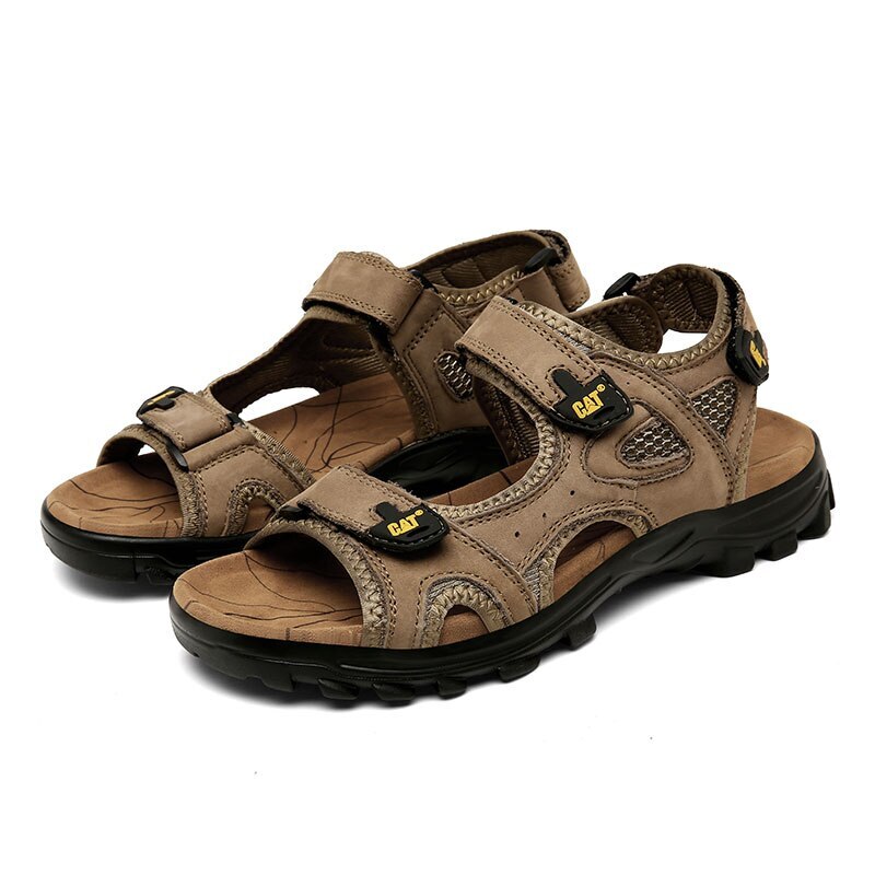 PANTOFOLA D’ORO Sandali piatti estivi da uomo comodi da esterno in pelle antiscivolo pantofola da spiaggia