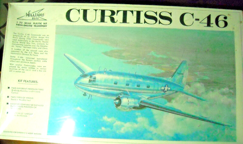 Williams Curtiss C-46 transport choice of tires props finishes sealed 1:72 NIB