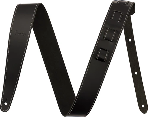 Fender 2 Inch Wide Essentials  Leather Strap, Black, 0990642106