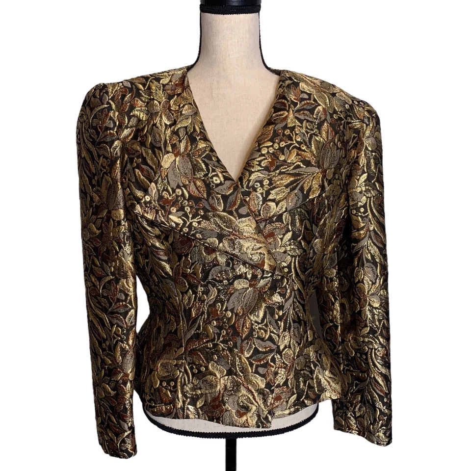 Images of Many Colors by Lucrezia 裙子套装尺寸 12 80 年代金属金色炸弹 — 第 2/4 张图片