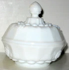 Vintage Westmoreland Milk Glass Paneled Grape Candy Dish