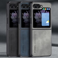 For Samsung Galaxy Z Flip 7/6/5/4/3 Shockproof Leather Case Slim PC Bumper Cover
