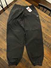 New Nike Youth Track Pants Large Black Jogger Mesh Side Zip Vents Oversized 70