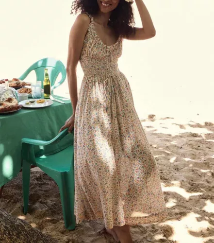 AUTH NEW Doen U-neck Floral Sleeveless Fit & Flare Tank Midi Dress - Imagen 4 de 13