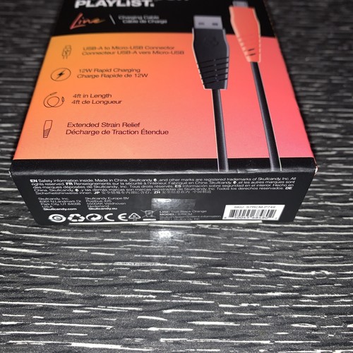 Skullcandy Line Round Charging Cable, USB-A to Lightning - True Black/Orange - Picture 3 of 3