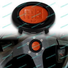 Jdm Orange Steering Wheel Horn Button Heritage Leather Embossed Hand Punched