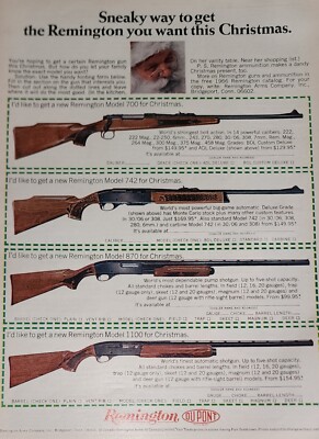 Remington Rifle Gun Magazine Ad Picture Vtg Retro Sneaky Wall Art Decor      