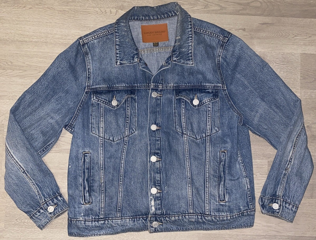 LUCKY BRAND Women Denim Tomboy Trucker Classic Medium Wash