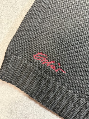 Vintage Eisbar Sport Switzerland Ski Jumping Team Black Knit Sweater Mens size L - Picture 13 of 24
