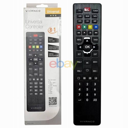 Neu Vivanco für TV SAT DVB DVD VCR HDD DVD Universal Fernbedienung 8 in1 - Bild 7 von 7