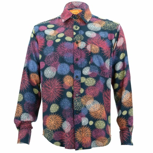 Chemise Homme Loud Originals Regular Fit – Motif Floral Psychédélique, Manches Courtes