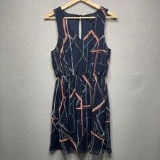 Banana Republic Womens Abstract Print Navy Sleeveless Dress Size 0