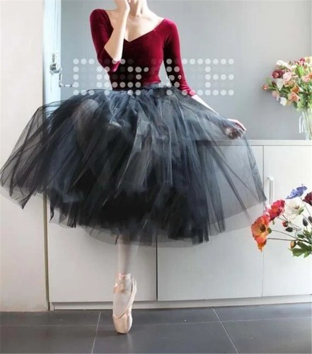 Ballet Skirt 80cm Long Ballet Tutu Ballet Lyrical 2 Layers Tulle With Lining - Bild 3 von 20