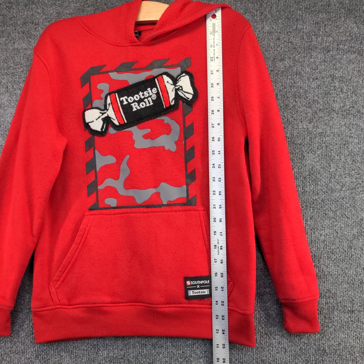 Southpole Boy's Tootsie Roll Hoodie Sweatshirt Red Large Long