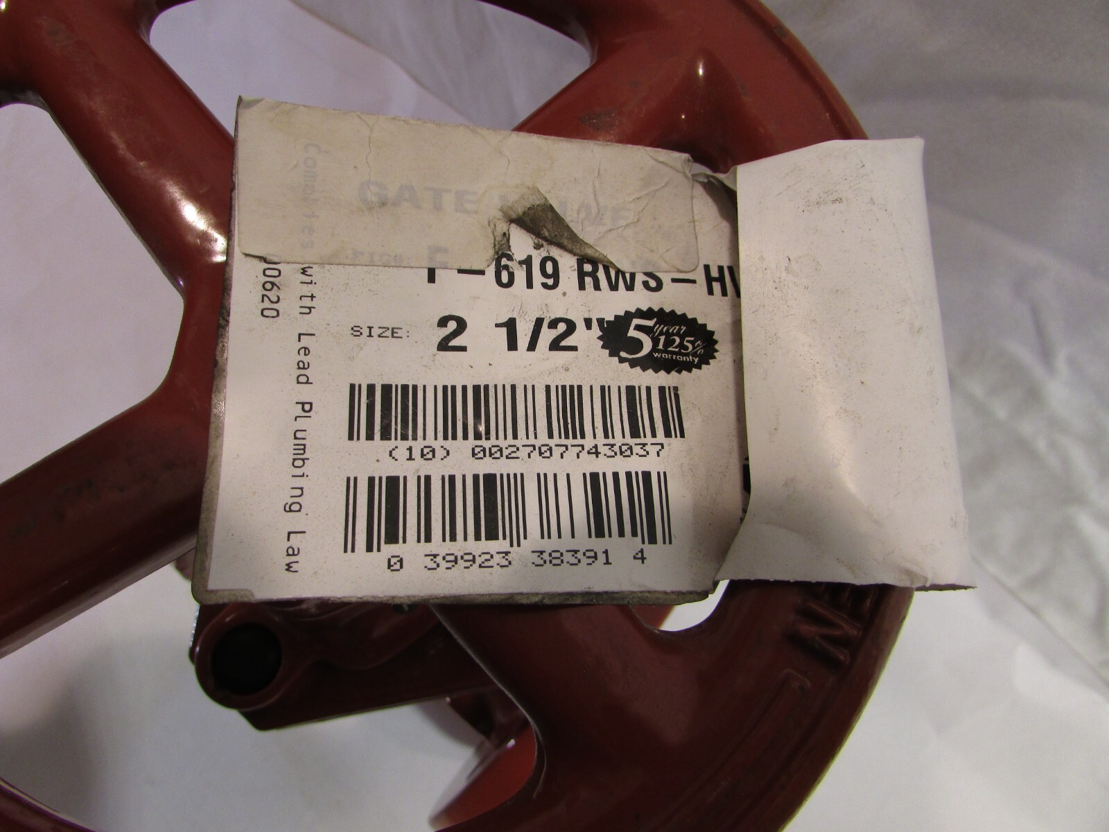 Nibco F-619-RWS-HW - 2-1/2" 4-Hole, Flanged Gate Valve - Local Pickup Only