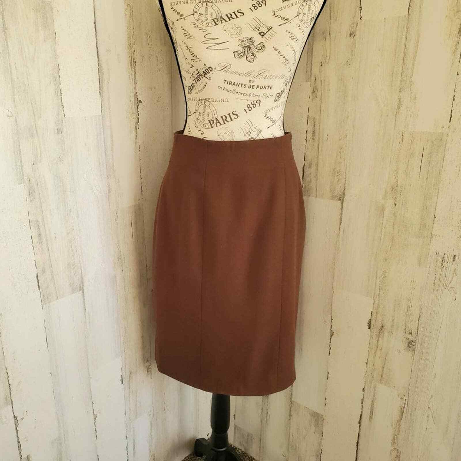 GONNA A TUBINO IN LANA MARRONE YVES SAINT LAURENT NUOVA CON ETICHETTE