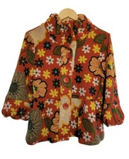 Damee Inc Floral Knit Sweater Peplum Bell Sleeve Jacket Women S Small