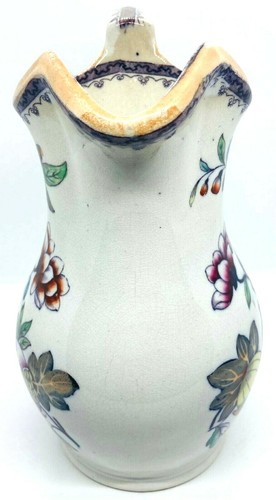 RARE Antique Bell Glasgow Polychrome Jug Chinoiserie Vase Flowers- Jeddo Pattern - Picture 6 of 11