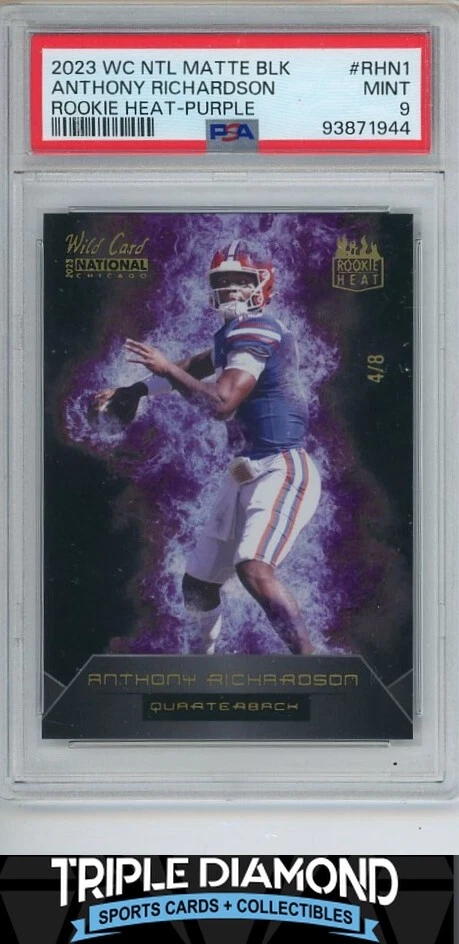 Anthony Richardson Wild Card National Matte Black Rookie Heat #RHN1 Purple