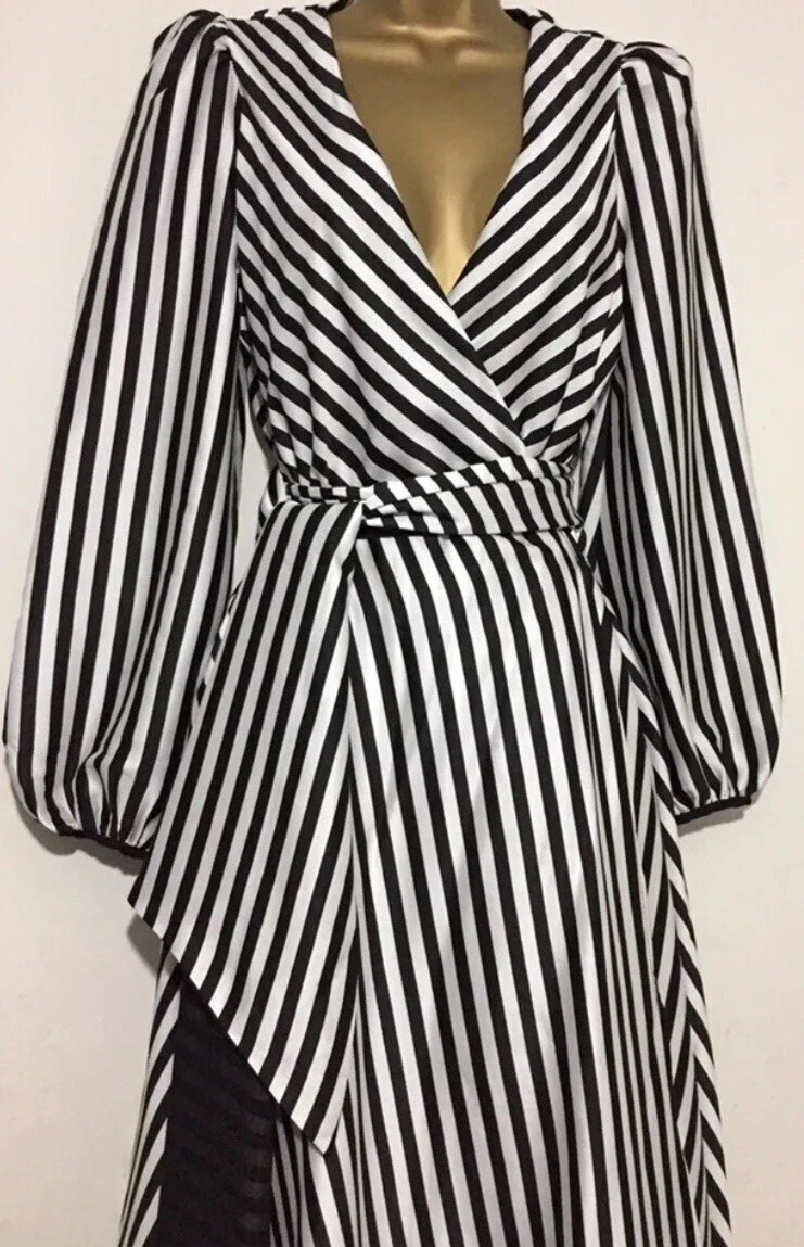 black and white striped dress