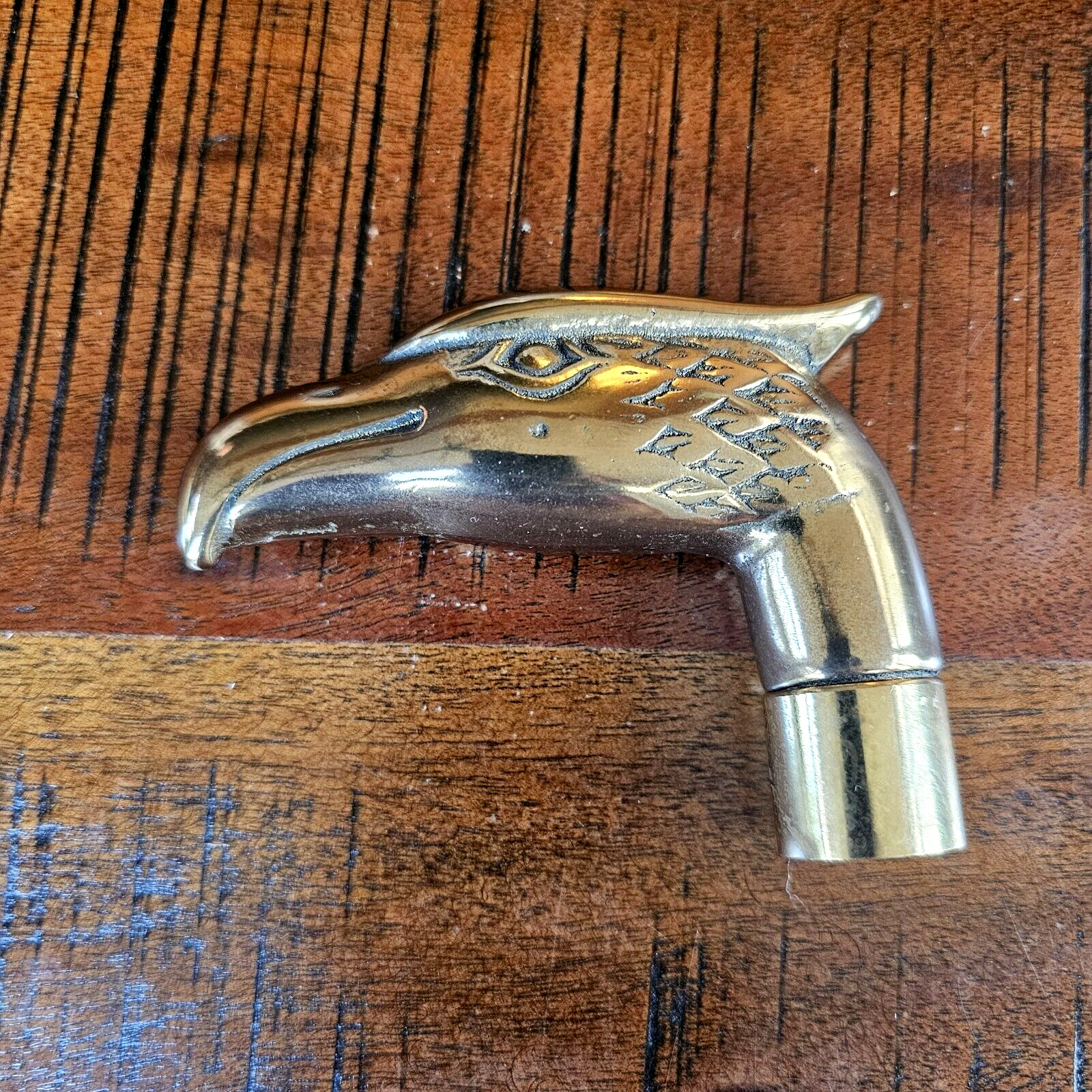 Brass Hawk Eagle Head Cane Handle Walking Stick - image 2