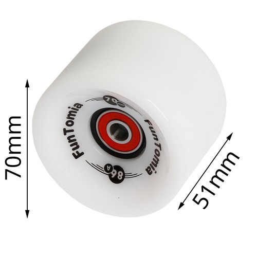 4 Stück FunTomia® Longboard Skateboard Rollen Big Wheels 70x51mm ABEC-9 skaten - Bild 16 von 17