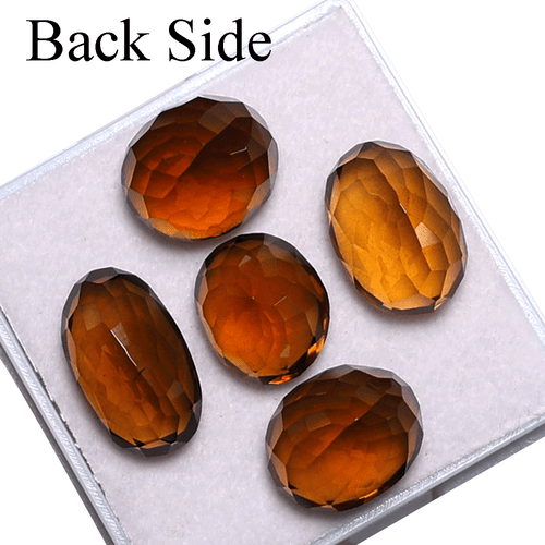 Lot 5 PC Natural Honey Cognac Quartz Hi-Grade 12mm-16mm Oval Cut Loose Gemstones - Picture 8 of 13