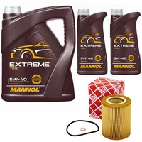 MotoröL Set Mannol 5W-40 API SN/CH-4 7 Liter + ÖLfilter FüR BMW 3Er 5Er 7Er X3