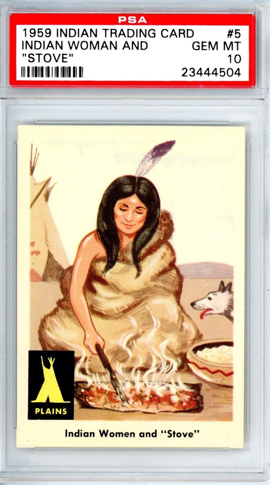 1959 Indian Trading Card Stove PSA 10 NM-MT Indian Woman #14074
