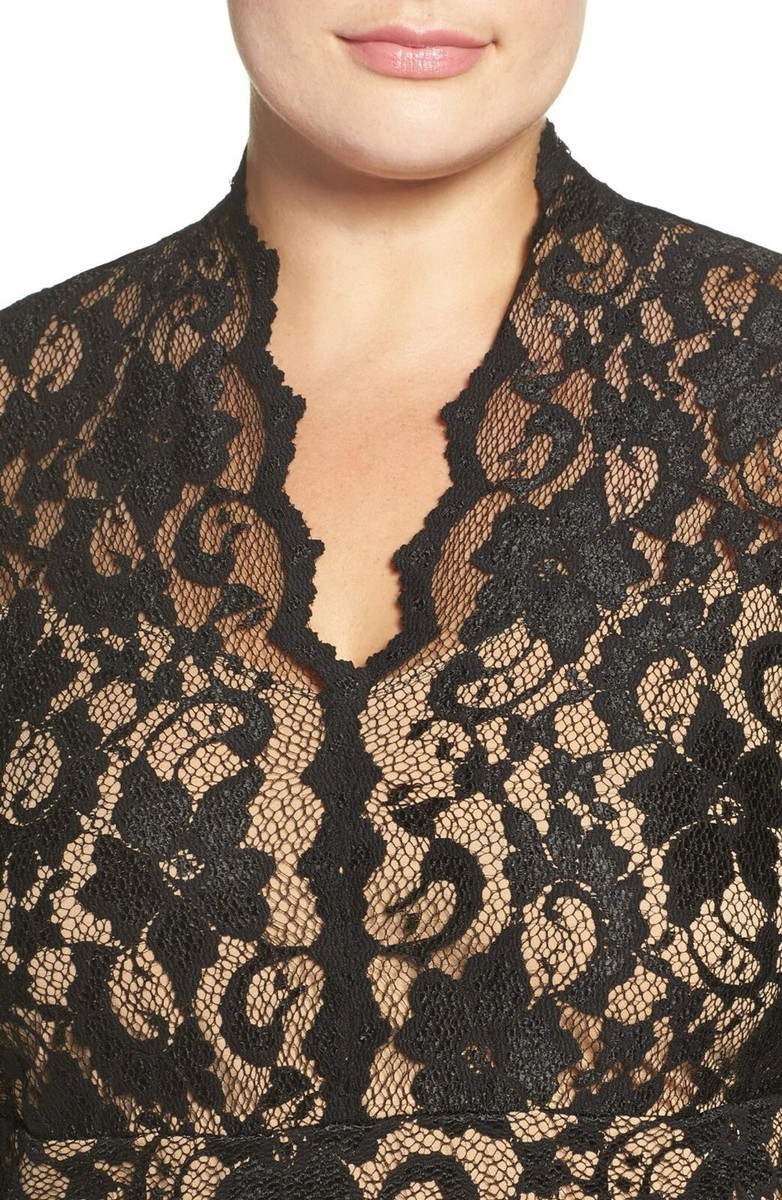 Karen Kane Scalloped V-Neck Stretch Lace Dress Plus Size 1X Black NWT | eBay Karen Kane Scalloped V-Neck Stretch Lace Dress Plus Size 1X Black NWT | eBay