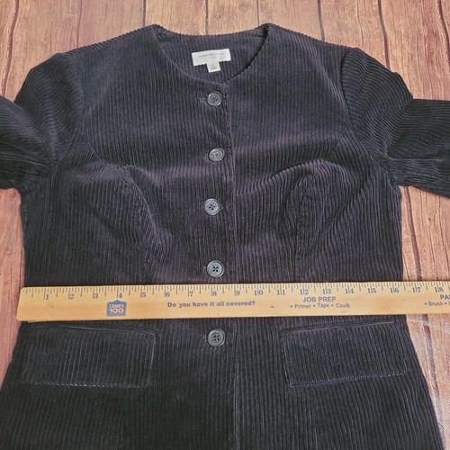 Isaac Mizrahi x Target Womens Blazer S Black Corduroy 5 Button Front Collarless - Picture 3 of 11