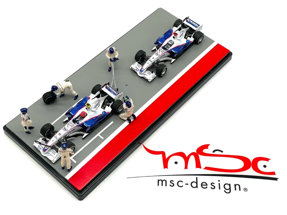 1:43 Kubica  +  Heidfeld  BMW Sauber F1.07 Pit Stop Diorama Umbau - Bild 4 von 4