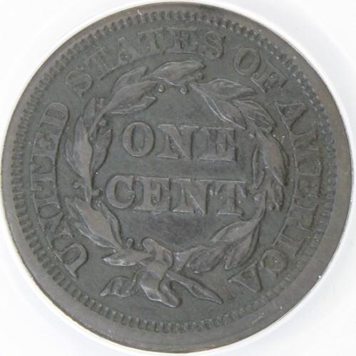 1845 1c Braided Hair Large Cent Corroded, Scratched EF 40 Details - Picture 4 of 4