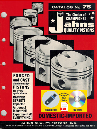 Jahn’s Quality Pistons 1975 product catalog PDF File USB Flash Drive