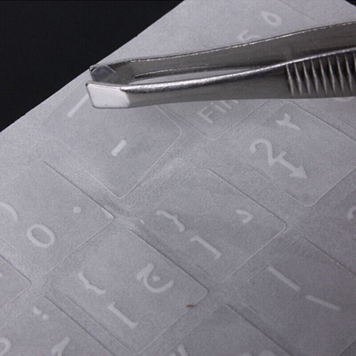 White Letter Arabic Layout Transparent Keyboard Sticker Reflection 19 O2T8 K5W9 - Picture 9 of 12