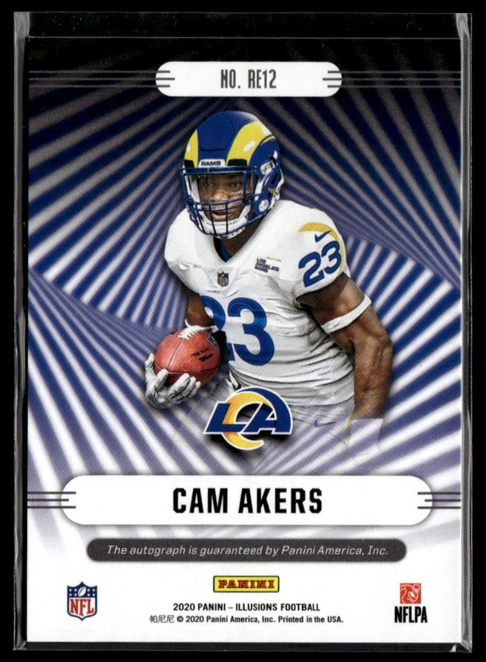 Cam Akers 2020 Panini Illusions #RE12 Rookie Endorsements Blue /99 - Image 2 of 2