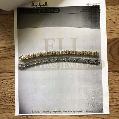 Ladies Diamond Tennis Bracelet 14k Gold w/ 330 Round Brillant Cut Diamonds 