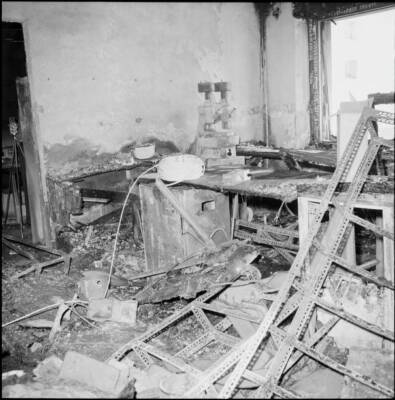 Atelier of a watch factory devastated by explosion Aigle 1958 Old Photo
