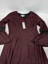 Y2k Elle Dress Women Size Medium Boho  Purple Flare Sleeve